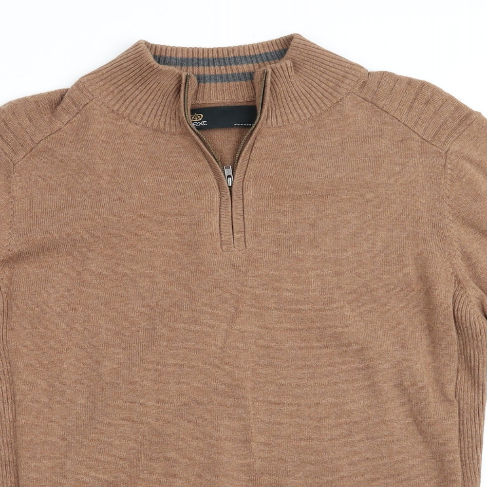 NEXT Mens Brown   Henley Jumper Size S