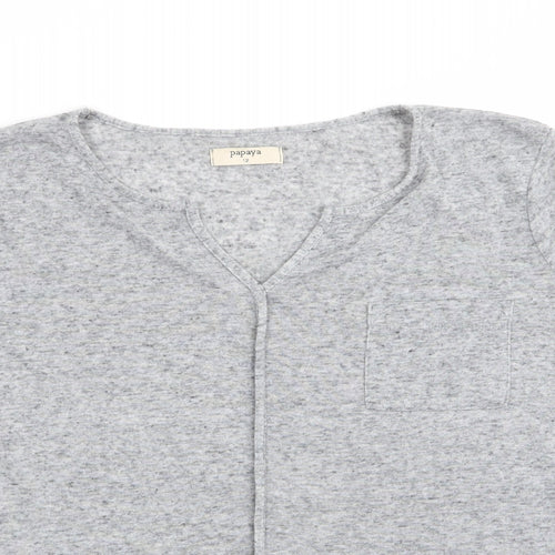 Papaya Womens Grey   Tunic Jumper Size 12  - Front Seam Detail