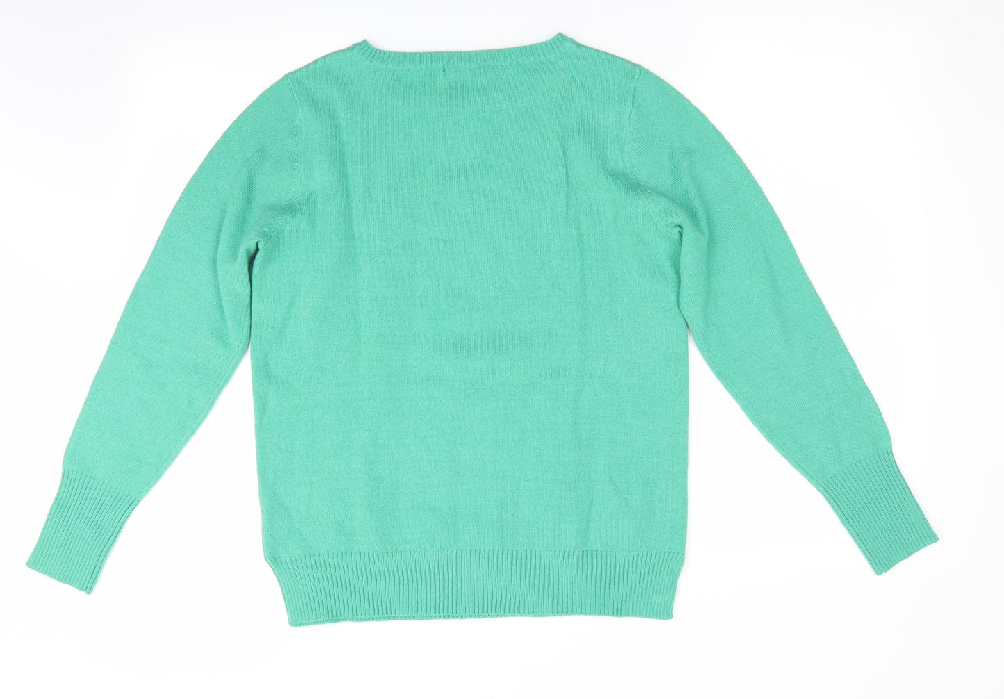 M&Co Womens Green   Pullover Jumper Size 10  - Emerald Green