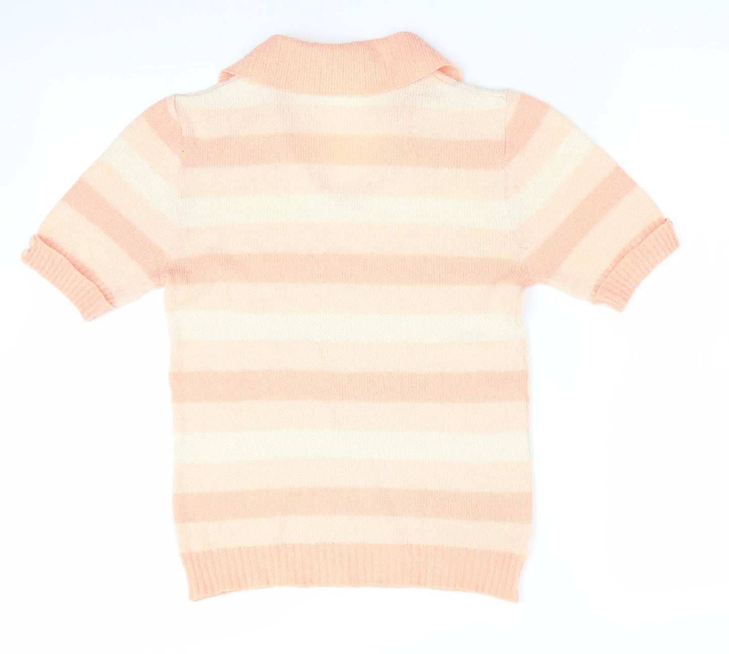 Marks and Spencer Womens Orange Striped  Pullover Jumper Size 14  - Orange Lemon Peach