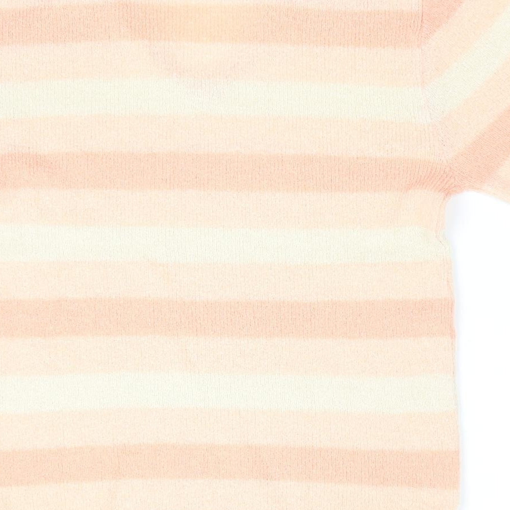 Marks and Spencer Womens Orange Striped  Pullover Jumper Size 14  - Orange Lemon Peach