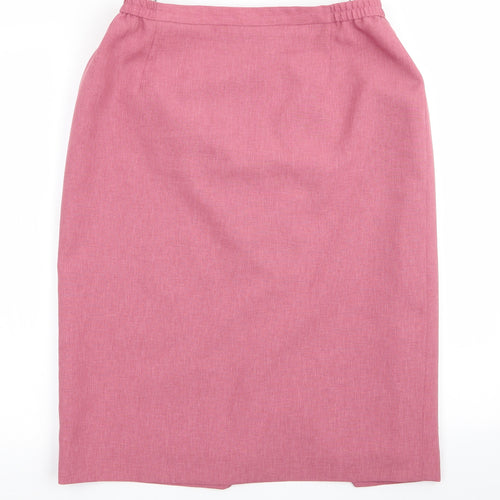 Eastex Womens Pink   Straight & Pencil Skirt Size 14  - Side Elastication Back Hem Vent