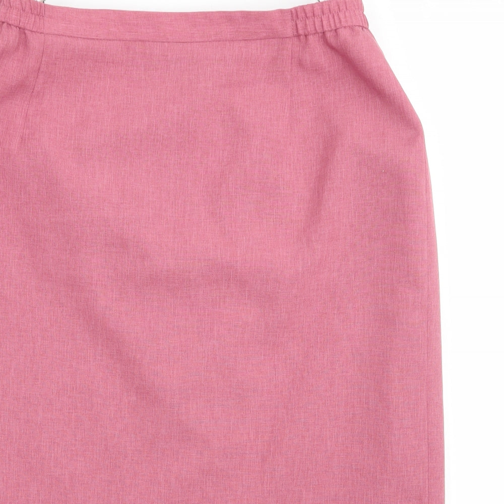 Eastex Womens Pink   Straight & Pencil Skirt Size 14  - Side Elastication Back Hem Vent