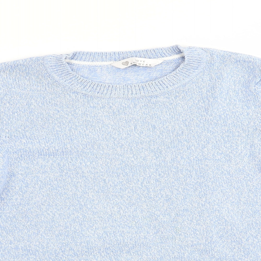 Love Knitwear Womens Blue   Pullover Jumper Size 12  - Blue White Twist