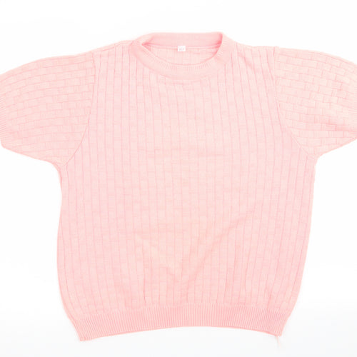 Preworn Womens Orange Geometric  Pullover Jumper Size 10  - Florescent