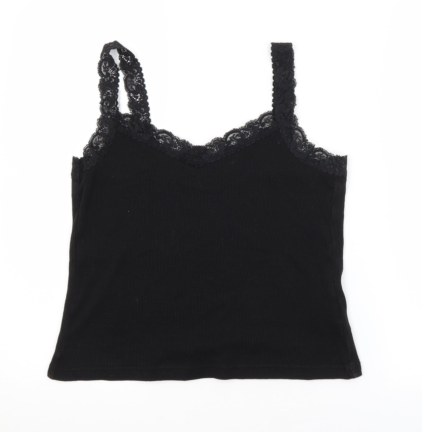 Debbie Morgan Womens Black   Cropped Tank Size L