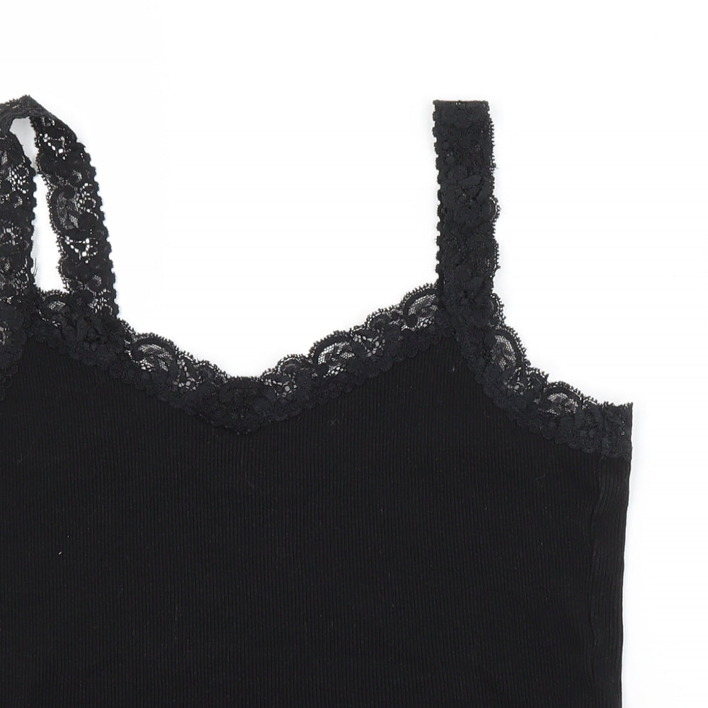 Debbie Morgan Womens Black   Cropped Tank Size L