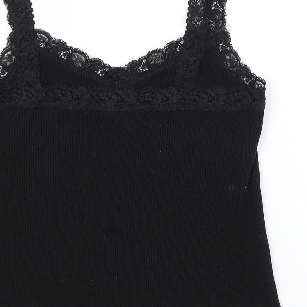 Debbie Morgan Womens Black   Cropped Tank Size L