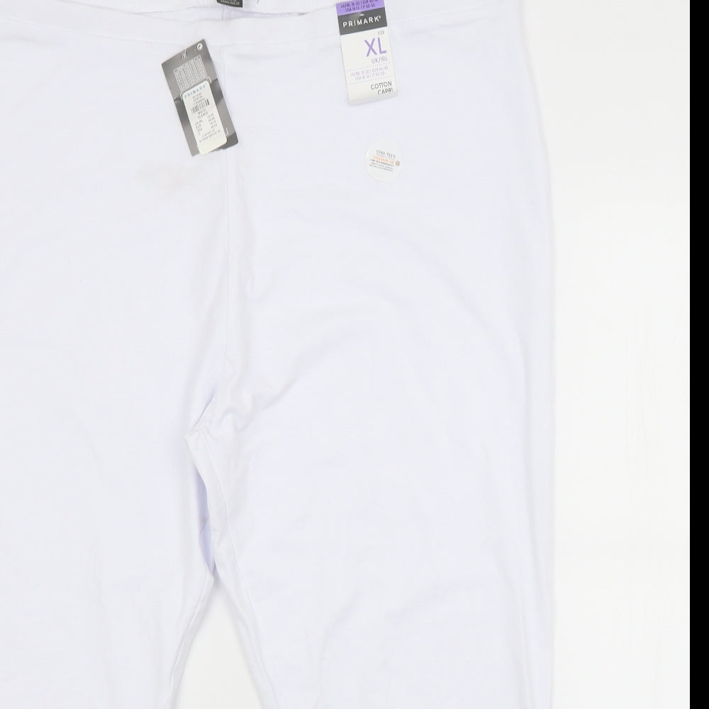 Primark Womens White   Capri Trousers Size XL L22 in