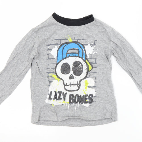 Preworn Boys Grey   Basic T-Shirt Size 6-7 Years