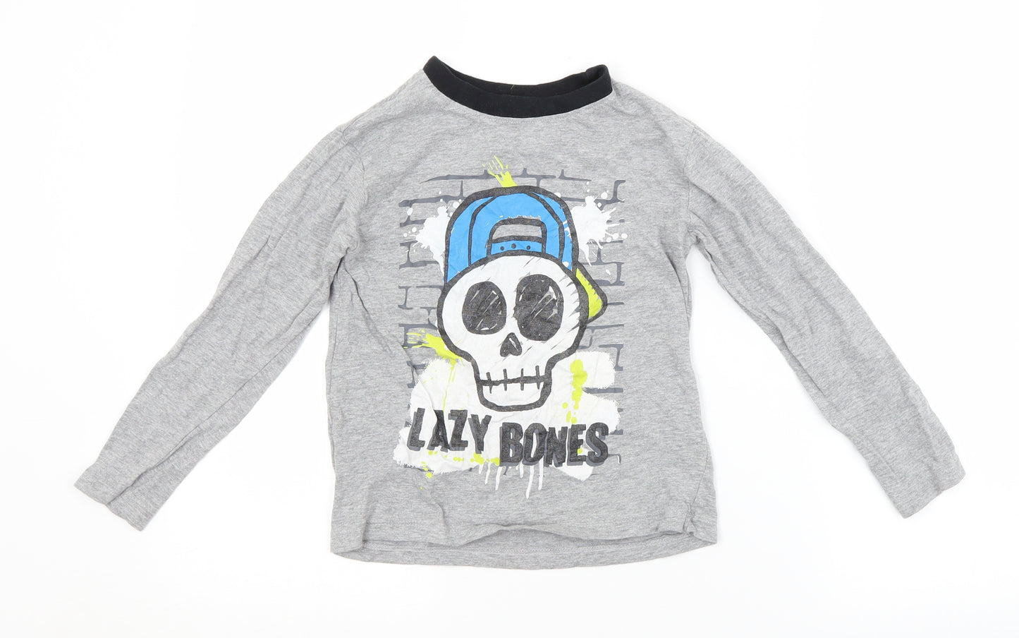 Preworn Boys Grey   Basic T-Shirt Size 6-7 Years