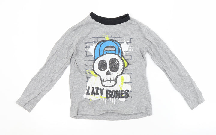 Preworn Boys Grey   Basic T-Shirt Size 6-7 Years