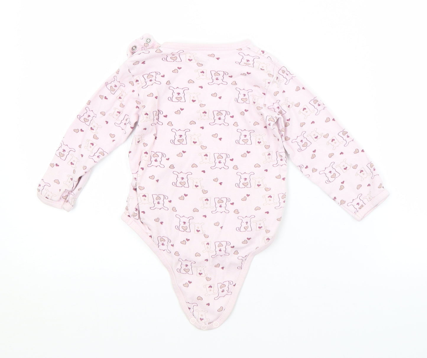 Preworn Baby Pink Animal Print  Babygrow One-Piece Size 18 Months