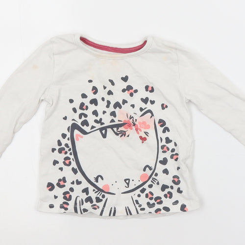 LULLABY Girls White   Basic T-Shirt Size 6-9 Months