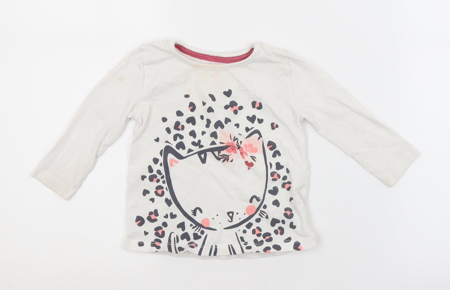 LULLABY Girls White   Basic T-Shirt Size 6-9 Months