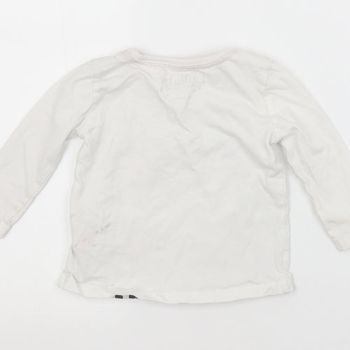 LULLABY Girls White   Basic T-Shirt Size 6-9 Months