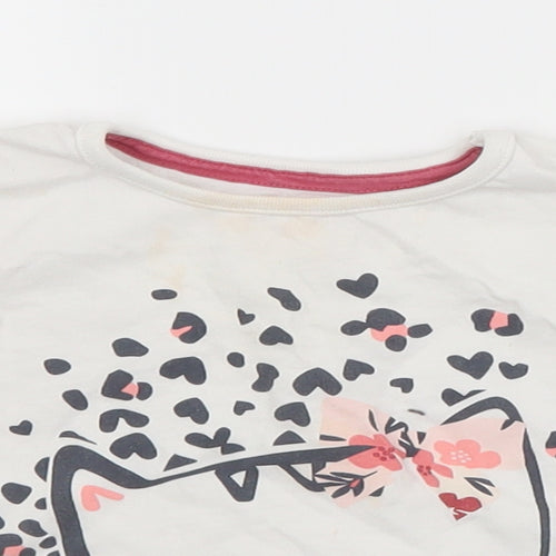 LULLABY Girls White   Basic T-Shirt Size 6-9 Months