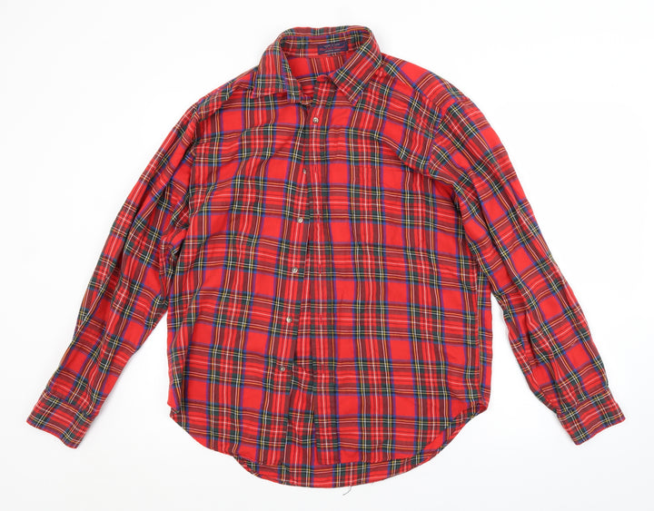 Preworn Mens Red Camouflage Button-Up