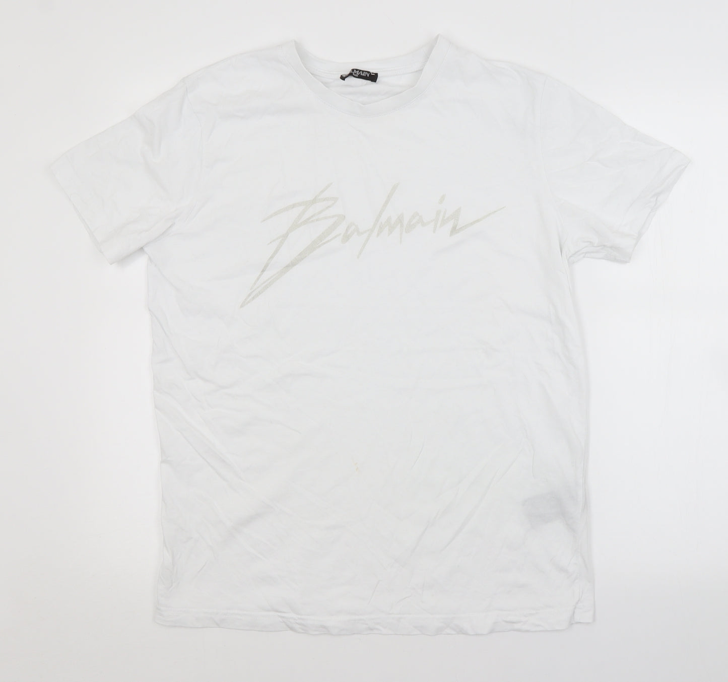 Balmain Mens White    T-Shirt Size XL