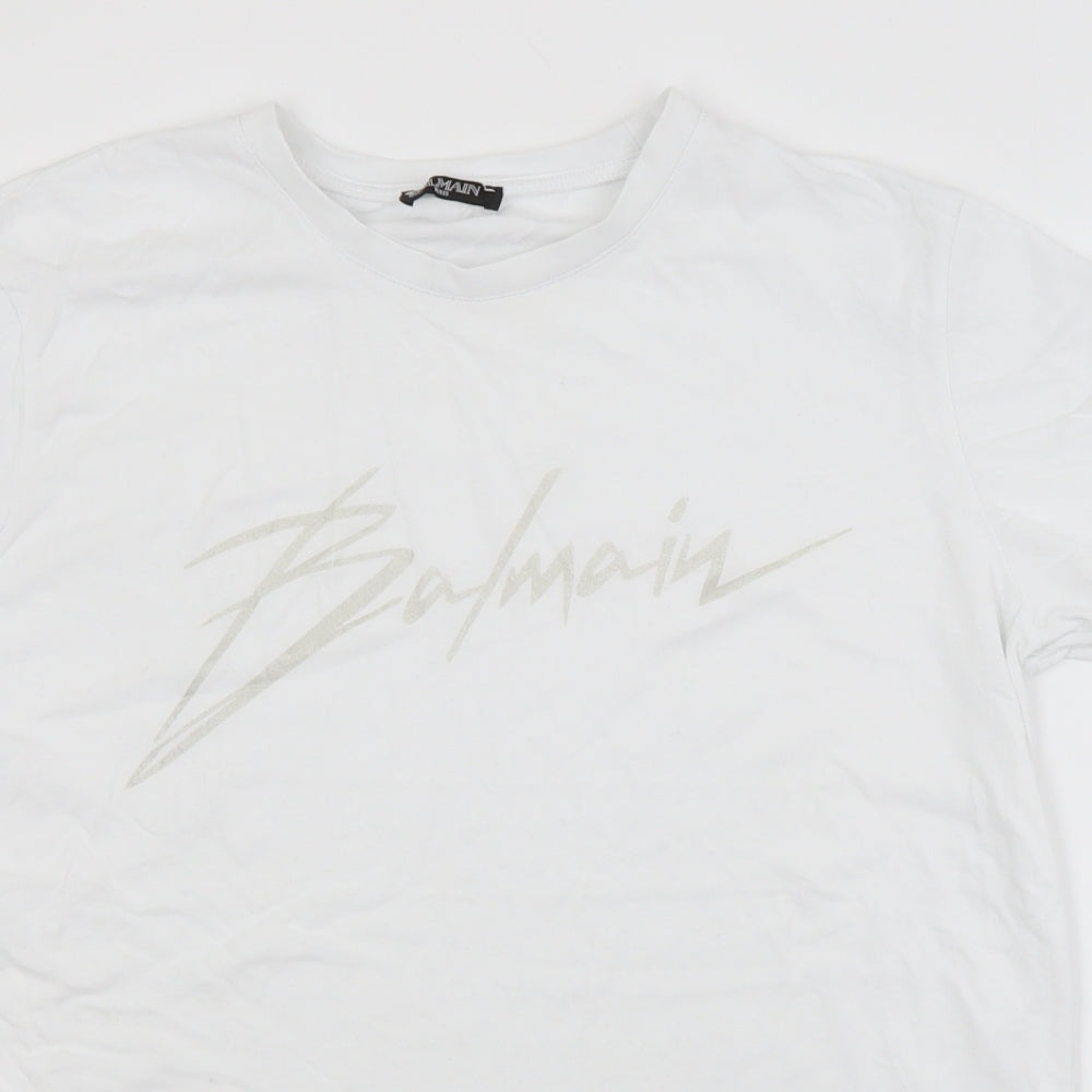 Balmain Mens White    T-Shirt Size XL