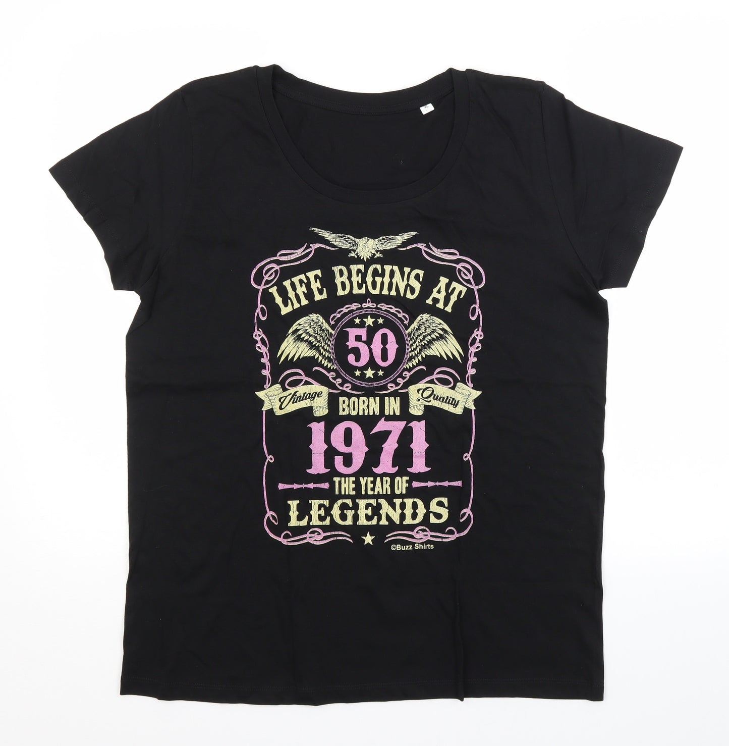 Preworn Womens Black   Basic T-Shirt Size XL