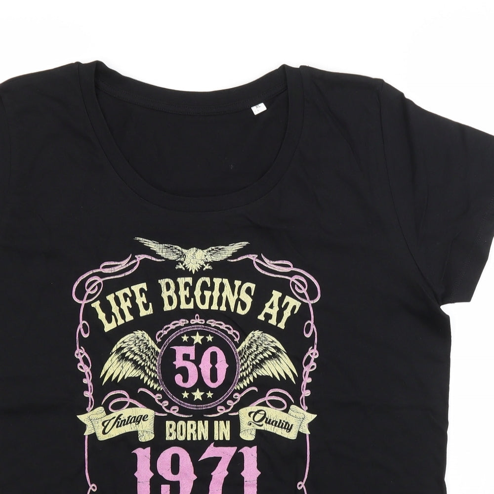 Preworn Womens Black   Basic T-Shirt Size XL
