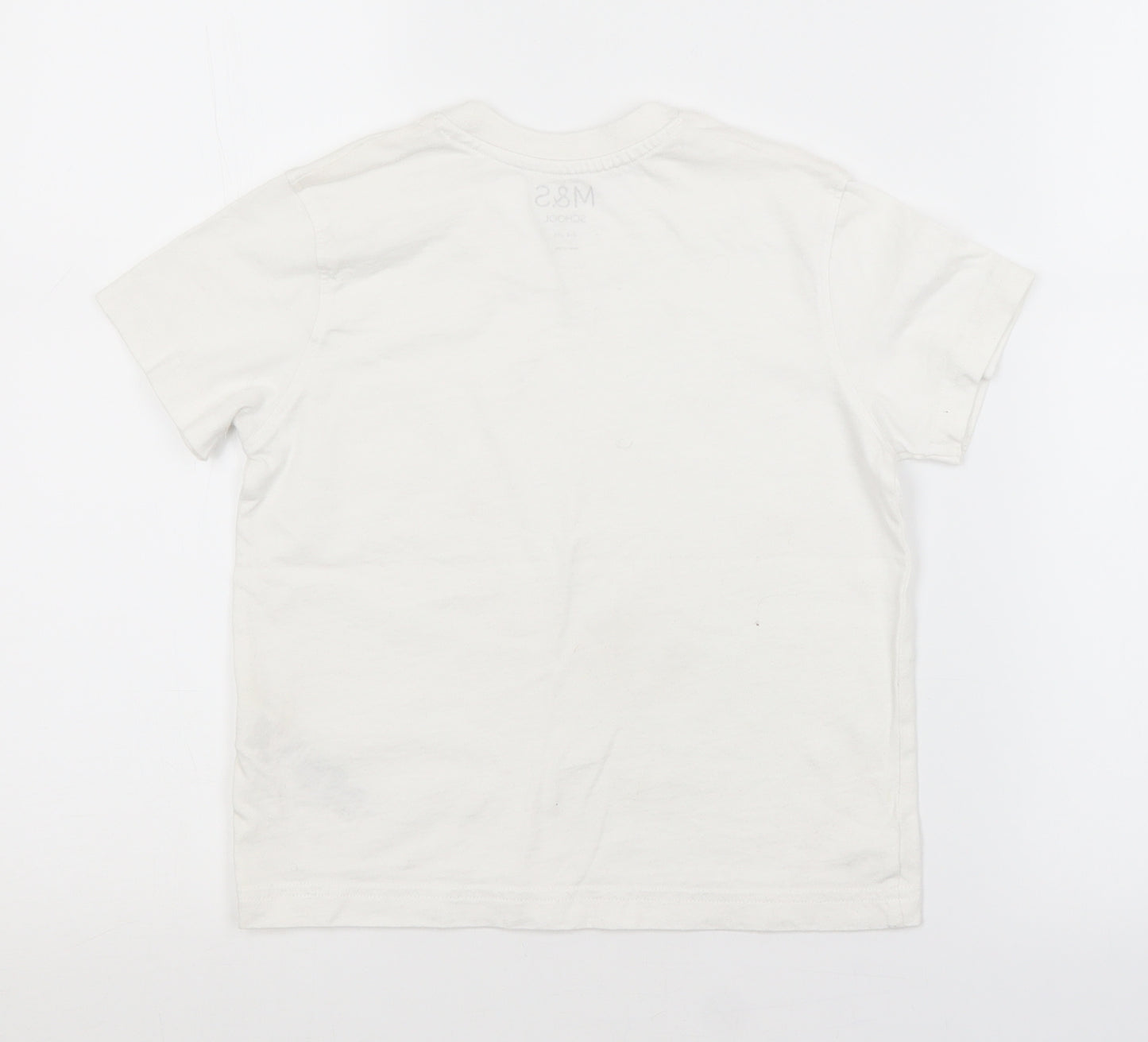 M&S SCHOOL Boys White   Basic T-Shirt Size 3-4 Years  - SCHOOL T-SHIRT