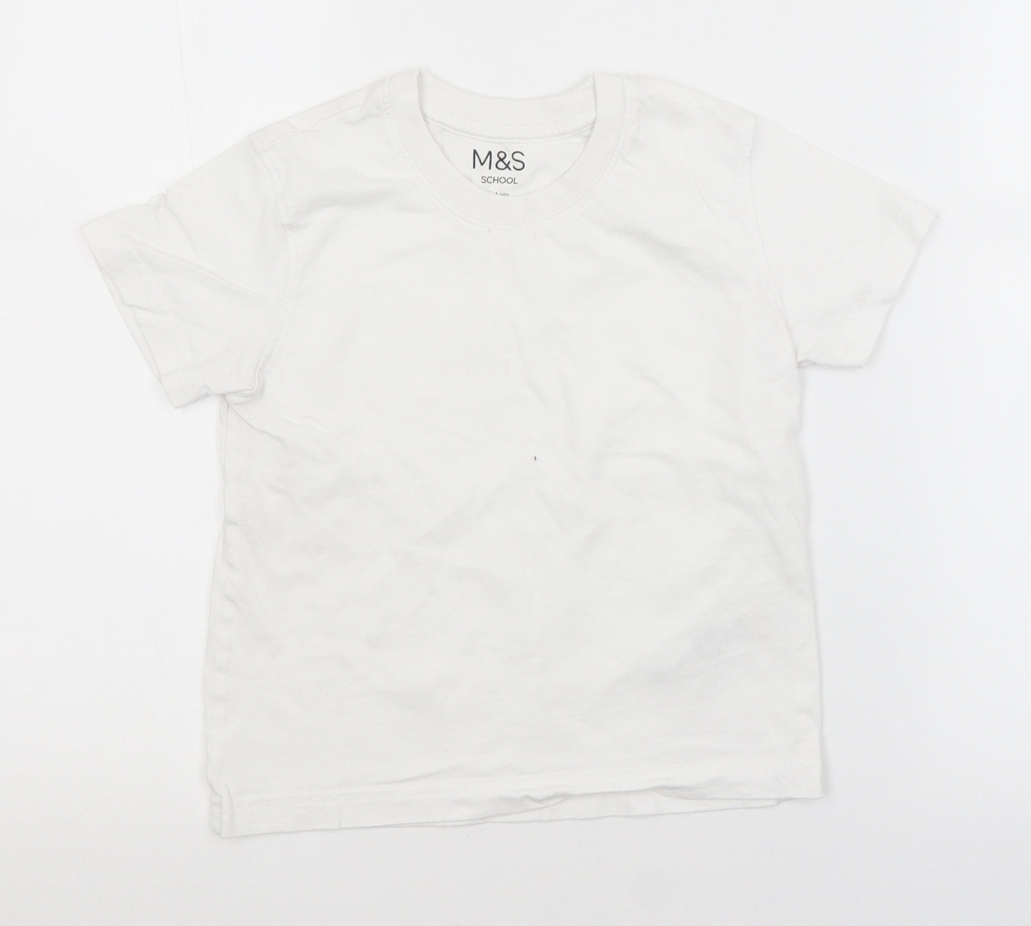 M&S SCHOOL Boys White   Basic T-Shirt Size 3-4 Years  - SCHOOL T-SHIRT