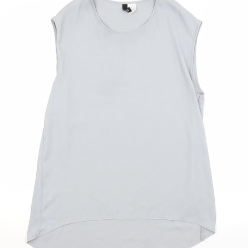 H&M Womens Grey   Basic Blouse Size 4