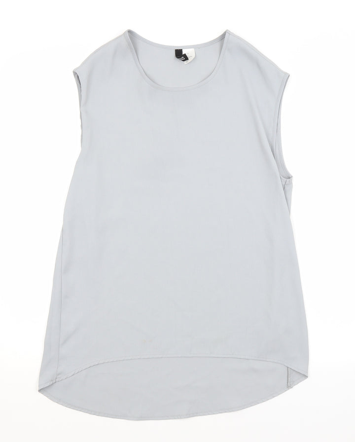 H&M Womens Grey   Basic Blouse Size 4