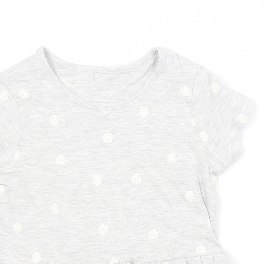 George Girls Grey Spotted  T-Shirt Dress  Size 18-24 Months