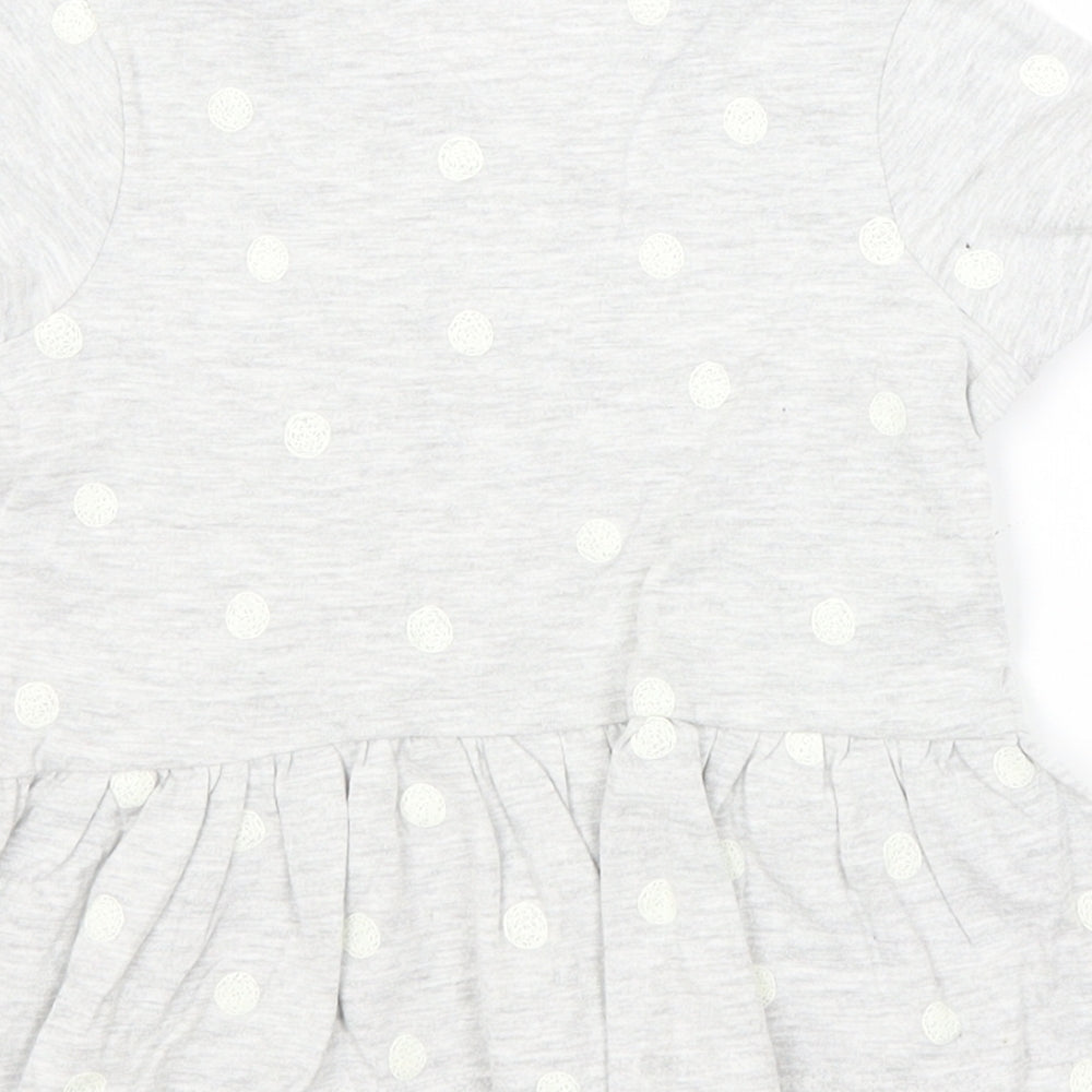 George Girls Grey Spotted  T-Shirt Dress  Size 18-24 Months