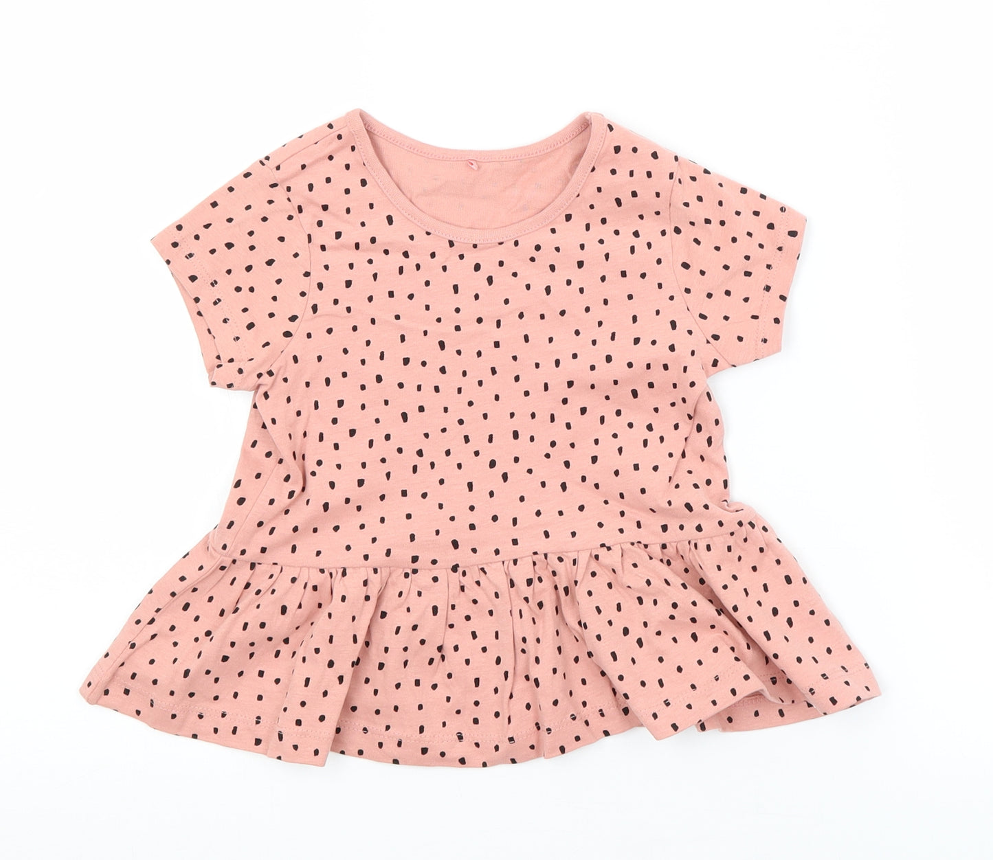 George Girls Pink Spotted  T-Shirt Dress  Size 18-24 Months