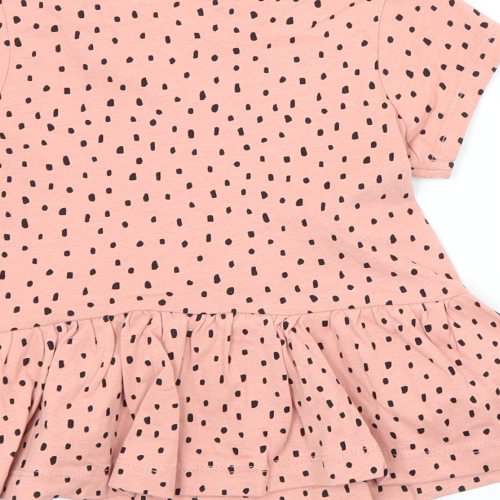 George Girls Pink Spotted  T-Shirt Dress  Size 18-24 Months