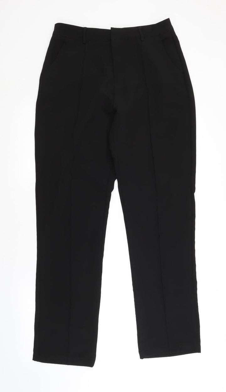 PRETTYLITTLETHING Womens Black   Trousers  Size 12 L31 in