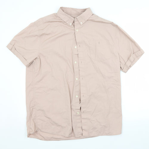 George Mens Pink    Button-Up Size L