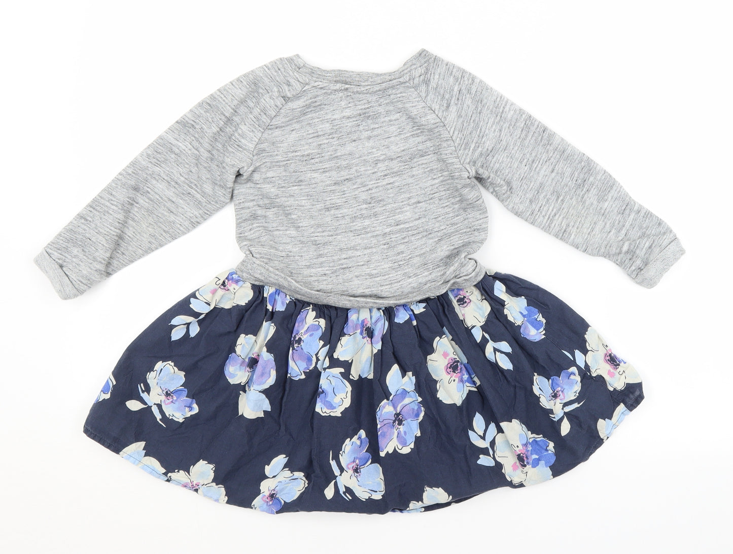 Gap Girls Grey Floral  Jumper Dress  Size 4 Years