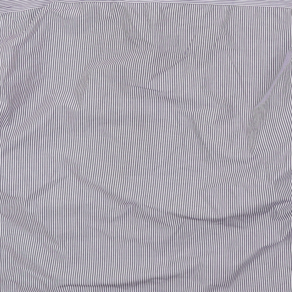 NEXT Mens Purple Striped   Dress Shirt Size 17.5