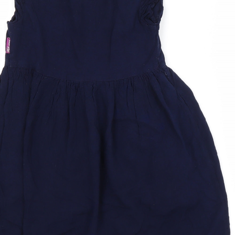 Preworn Girls Blue   A-Line  Size 6-7 Years