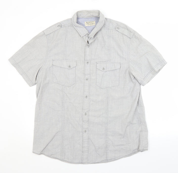 Burton Mens Grey Button-Up Size XL