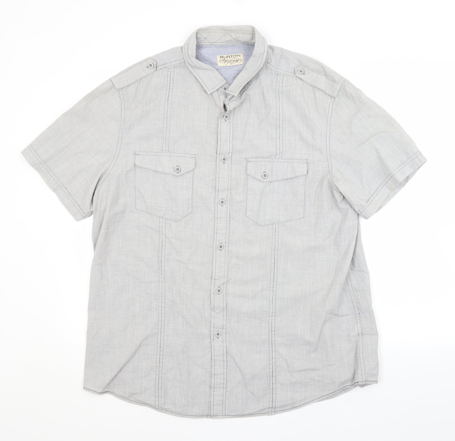 Burton Mens Grey    Button-Up Size XL