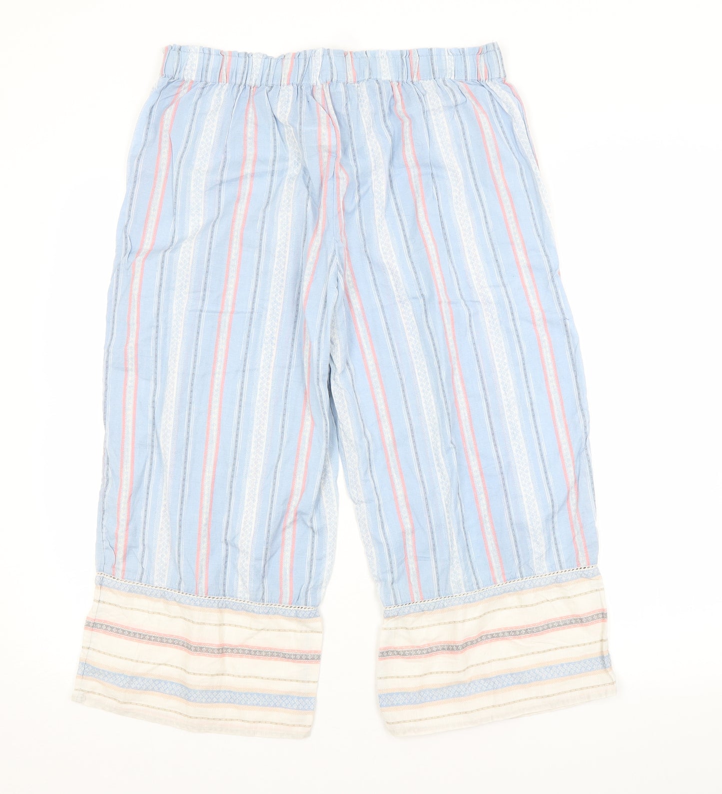 M&S Womens Blue Striped   Pyjama Pants Size 14