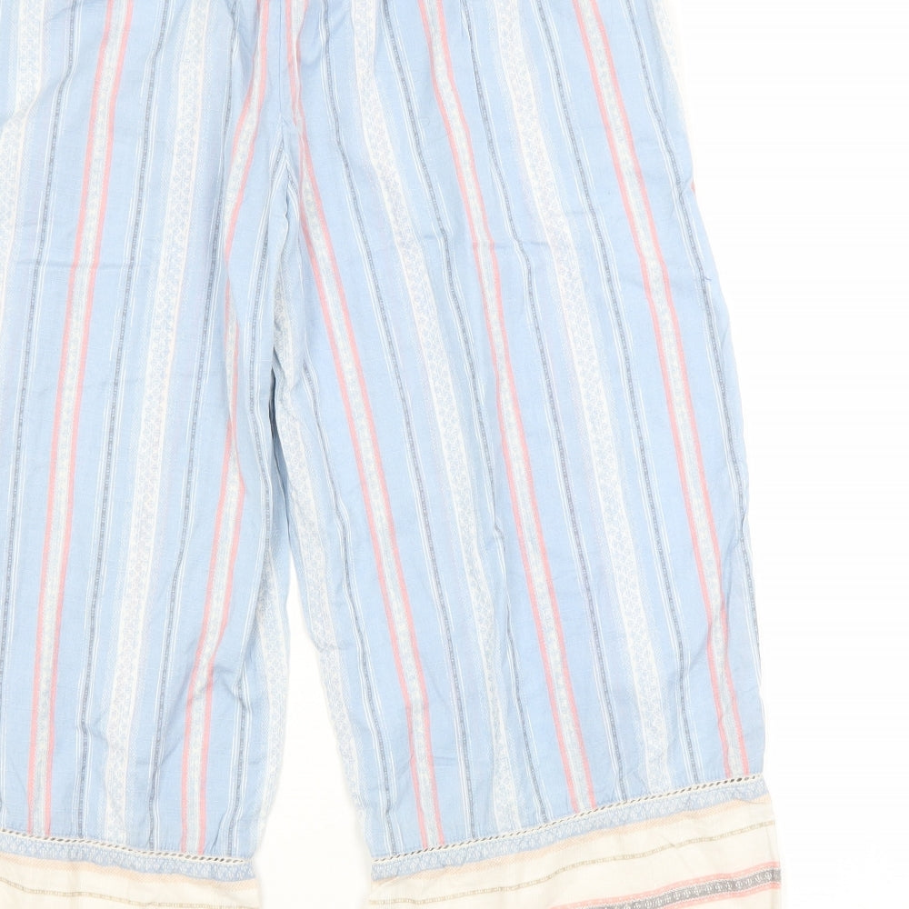 M&S Womens Blue Striped   Pyjama Pants Size 14