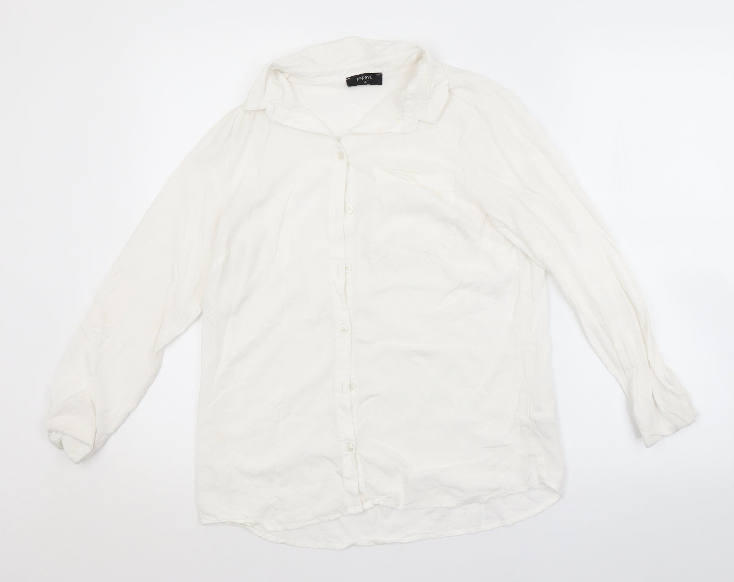 Papaya Womens White   Basic Button-Up Size 10