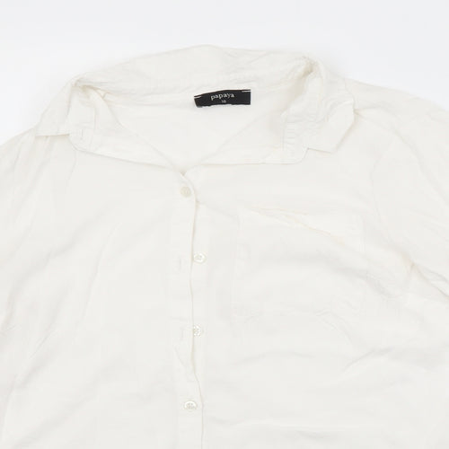 Papaya Womens White   Basic Button-Up Size 10