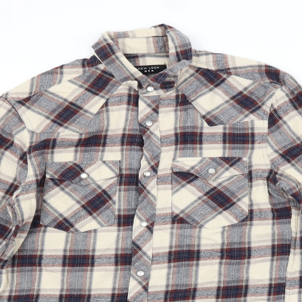 New Look Mens Multicoloured Check   Button-Up Size XS