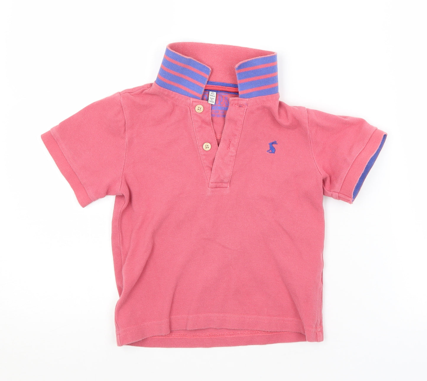 Joules Boys Pink Striped  Basic Polo Size 4 Years