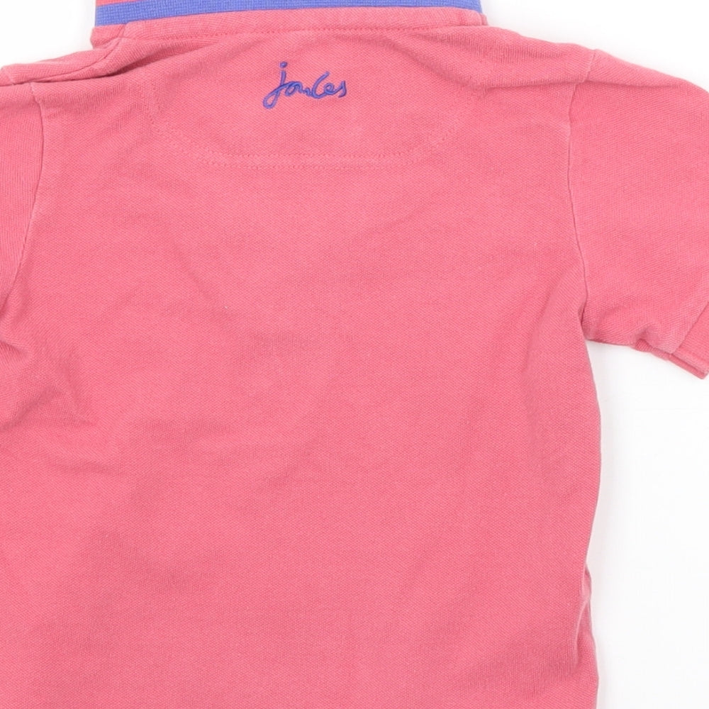 Joules Boys Pink Striped  Basic Polo Size 4 Years