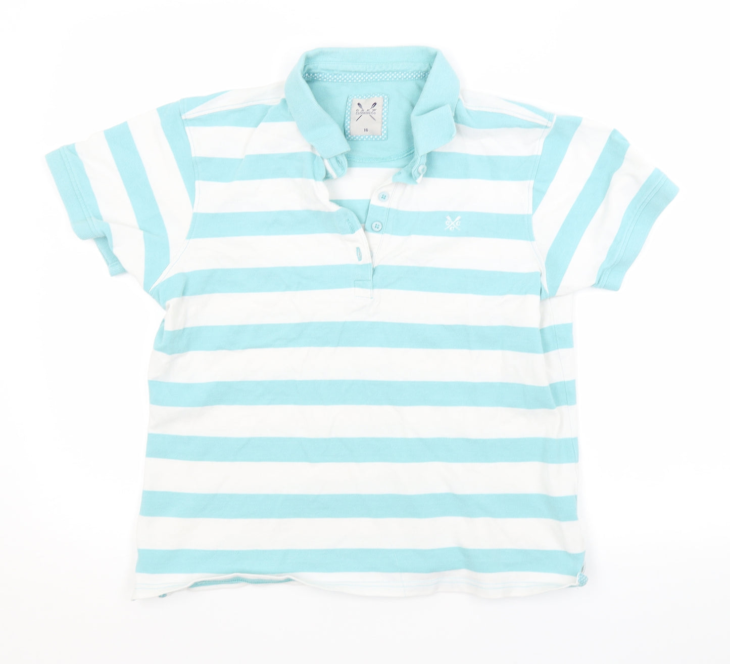 Crew Clothing Womens Multicoloured Striped  Basic Polo Size 16