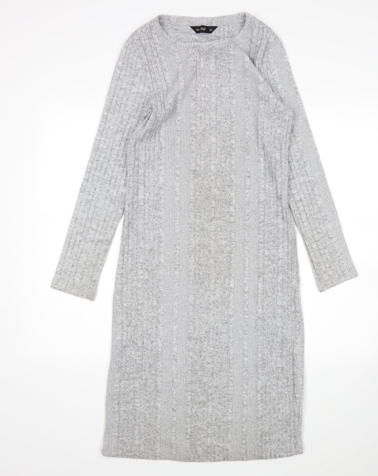 F&F Womens Grey   Jumper Dress  Size 10